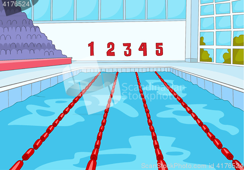 Image of Cartoon background of swimming pool.