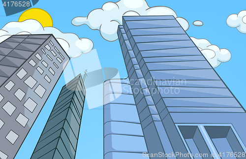 Image of Cartoon background of modern city.
