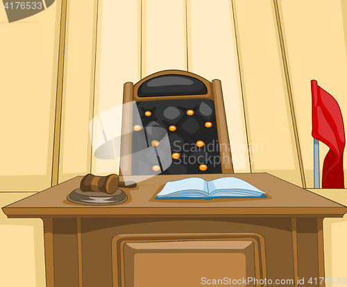 Image of Cartoon background of courtroom.