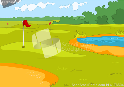 Image of Cartoon background of golf course.