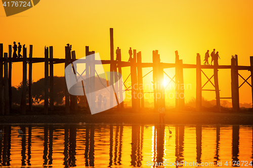 Image of U bein bridge sunset