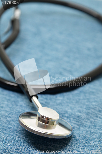 Image of Medical Stethoscope on a blue background