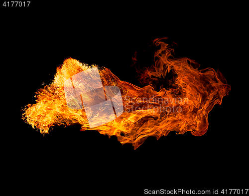 Image of Fire isolated on black background.