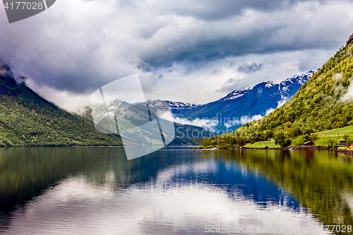 Image of lovatnet lake Beautiful Nature Norway.