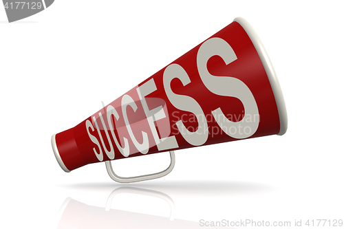 Image of Red megaphone with success word