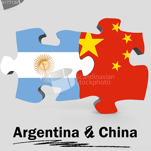 Image of China and Argentina flags in puzzle 