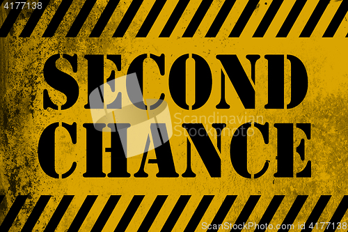 Image of Second chance sign yellow with stripes