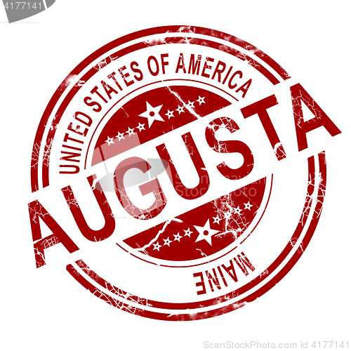 Image of Augusta Maine stamp with white background