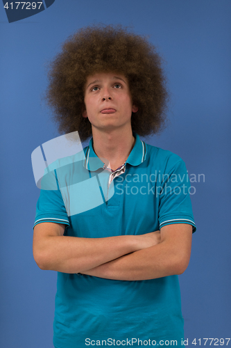 Image of Man with funky hairstyle