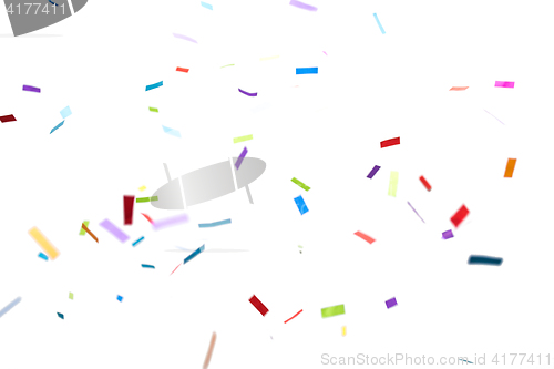 Image of confetti over white background