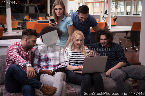 Image of Multiethnic startup business team on meeting