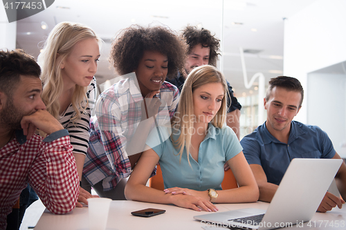 Image of Multiethnic startup business team on meeting