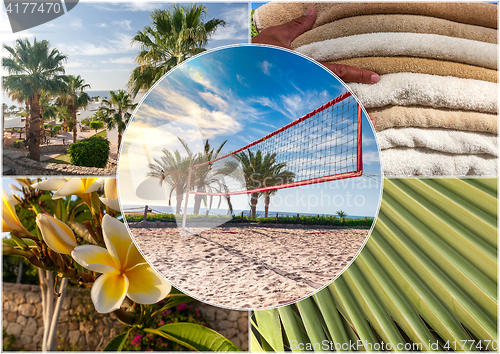 Image of The beach at the luxury hotel, Sharm el Sheikh, Egypt