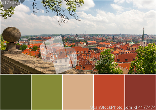 Image of Aerial view over Old Town, Prague, Czech Republic