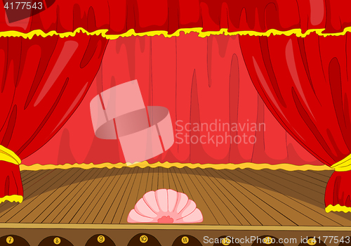 Image of Cartoon background of theater stage.