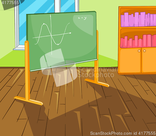 Image of Cartoon background of schoolroom.