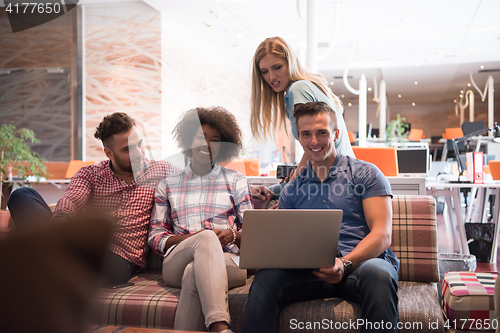 Image of Multiethnic startup business team on meeting