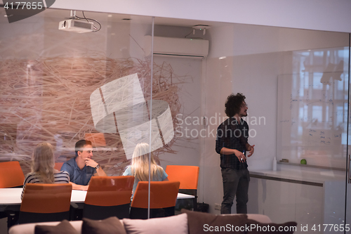 Image of Multiethnic startup business team on meeting