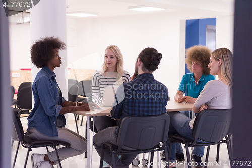 Image of Multiethnic startup business team on meeting