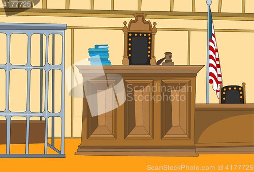 Image of Cartoon background of courtroom.