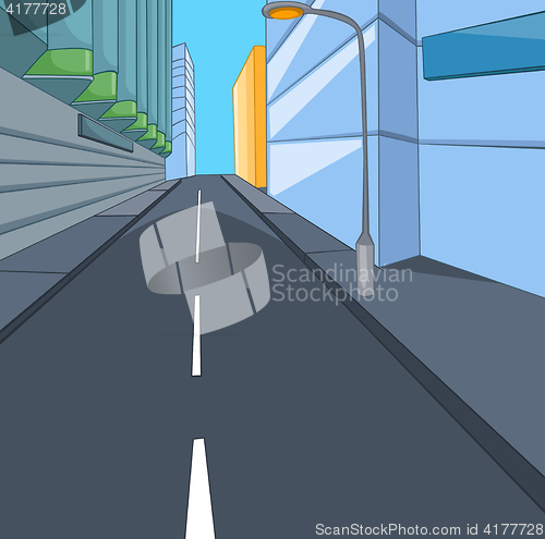 Image of Cartoon background of modern city.