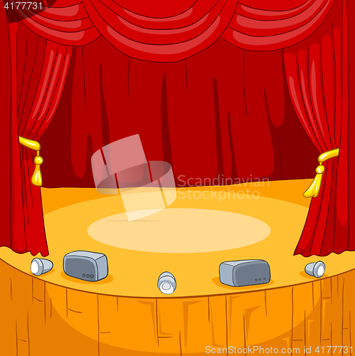 Image of Cartoon background of theater stage.