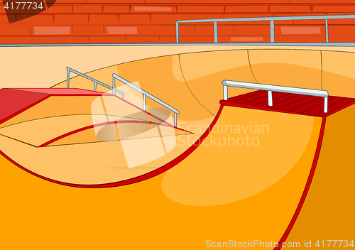 Image of Cartoon background of skatepark.