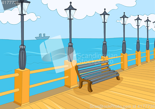 Image of Cartoon background of embankment.