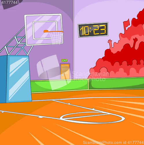 Image of Cartoon background of basketball court.