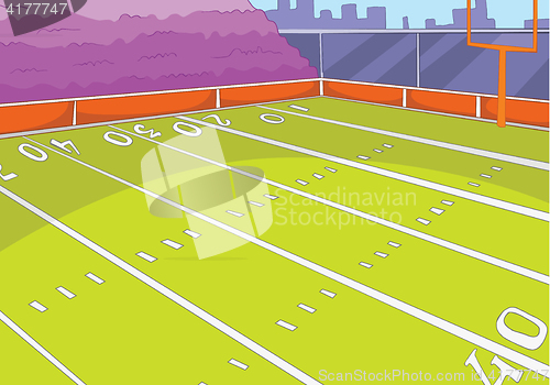 Image of Cartoon background of rugby stadium.