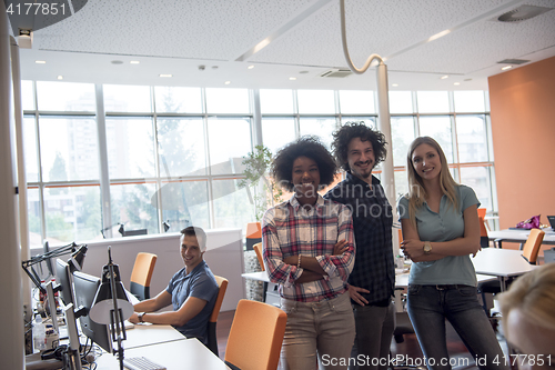 Image of Multiethnic startup business team on meeting