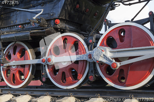 Image of old steam locomotive close-up