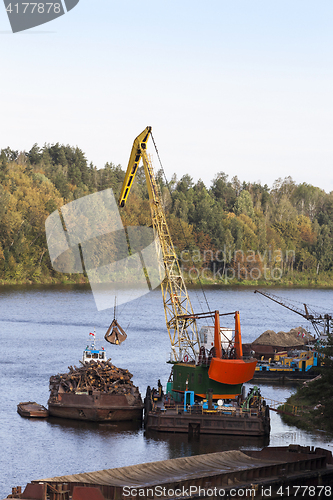 Image of logging on a river