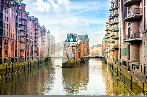 Image of view of Hamburg city historical center