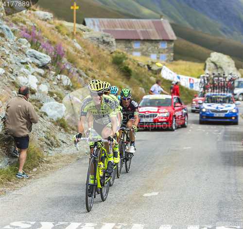 Image of Group of Cyclists on the Mountains Roads - Tour de France 2015