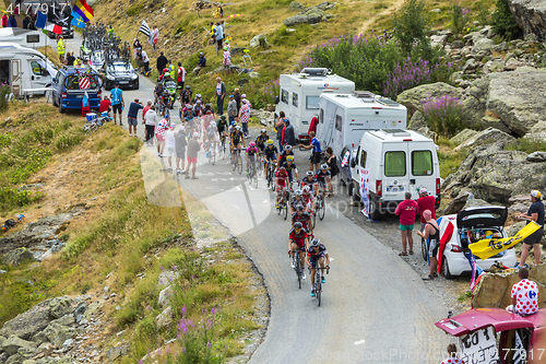 Image of The Peloton in Mountains - Tour de France 2015