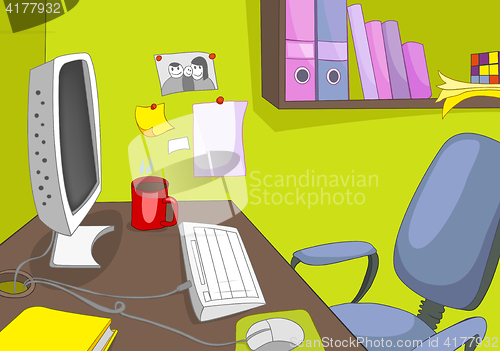 Image of Cartoon background of office workplace.