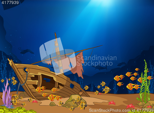 Image of Cartoon background of underwater life.