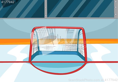 Image of Cartoon background of ice hockey rink.