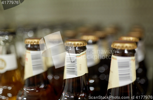 Image of close up of bottles at liquor store