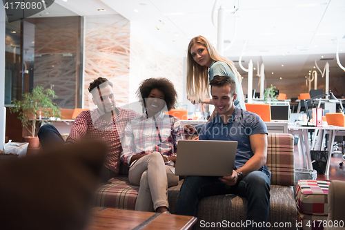 Image of Multiethnic startup business team on meeting