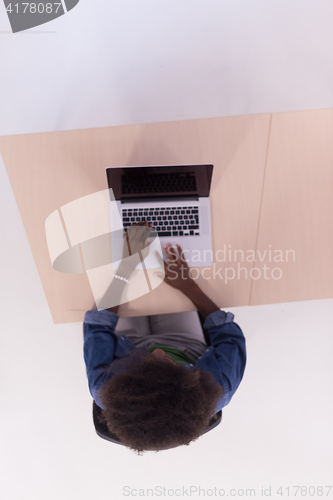 Image of top view of informal african american Businesswoman