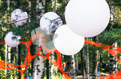 Image of Festival Decorations In The Summer Forest