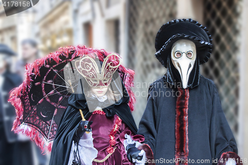 Image of Carnival masks in Venice Italy