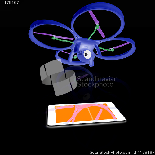 Image of Drone with tablet pc