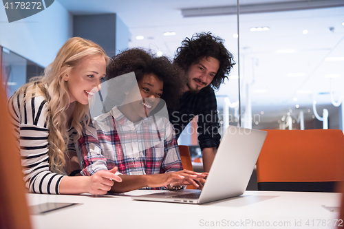 Image of Multiethnic startup business team on meeting