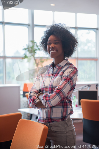 Image of Portrait of a young black  casual business woman