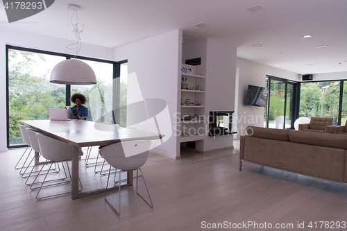 Image of African American woman in the living room