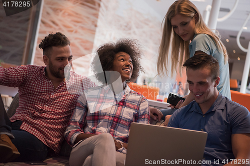 Image of Multiethnic startup business team on meeting