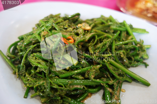 Image of Stir fried vegetable fern spikes